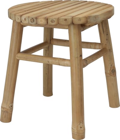 H&S Collection Krukje - plantentafel - bamboe hout - lichtbruin - D35 x H38 cm