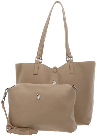 U.S. POLO ASSN. shopper schoudertas Rogersville Reversible Shopping Bag Vichy + Desrt beige