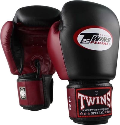 Twins Special BGVL-3 Bokshandschoenen Zwart/Bordeaux Rood 10 oz