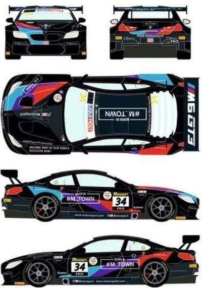 Racing Decals 43 Modelbouwdecoratie - 24/032 BMW M6 GT3 #34 Liqui Moly 12h of Bathurst 2020 Decals