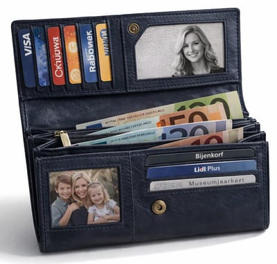 Portemonnee dames - Dames portemonnee - Portefeuille dames - Vrouwen cadeautjes - Cadeau voor vrouw - Cadeau voor vrouwen verjaardag - Kado vrouwen - Cadeau - Cadeau voor haar - Cadeau voor vriendin - Portemonnee dames klein - Kado - Beurs - Blauw