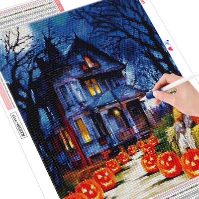 Peinture Diamant 5D Forage Complet Carré Halloween Nouvelle Broderie Diamant Vente Maison Mosaïque Dessin Animé Kit d'Artisanat Full Square 20X30CM