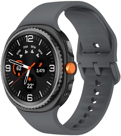 Siliconen bandje - geschikt voor Samsung Galaxy Watch 8 (40mm) / Galaxy Watch 8 (44mm) / Galaxy Watch 8 Classic - gespsluiting - donkergrijs