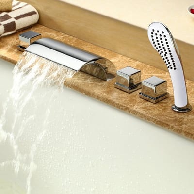 Dailygoods- Mengkraan Waterval - Douchekop Uittrekbaar 1,2 m - Handdouche Set - Bad Douche - Verchroomd - Massieve Keramische Ventielen - Douchekraan