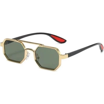 Lunettes de soleil carrées nouvelle mode pour hommes Monture complète Monture métallique Lunettes de conduite Unisexes Protection solaire UV400 pour l'extérieur et le voyage Lunettes
