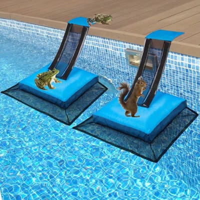 Dierenreddingshellingen - Zwembad Redding - Accessoires voor Zwembadonderhoud - Redt Wilde Dieren Voorkomt Verdrinking - Blauw - 2 stuks