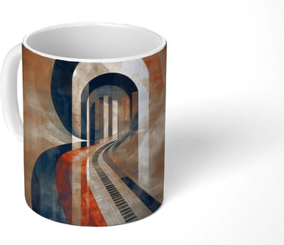 Mok - Koffiemok - Piano - Toetsen - Abstract - Mokken - 350 ML - Beker - Koffiemokken - Theemok