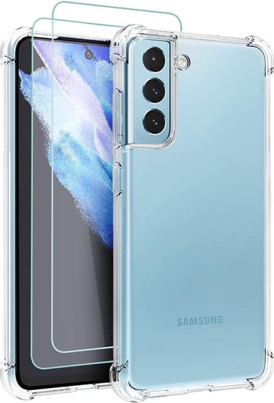 Hoesje Geschikt Voor Samsung Galaxy S21 FE hoesje shock proof transparant - Galaxy S21 FE Silicone Hoesje Hoesje Geschikt Voor Samsung Galaxy S21 FE - Hoesje Geschikt Voor Samsung Galaxy S21 FE Screenprotector 2 pack