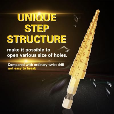 1 stuks Hoge Snelheid Staal Stap Kegel Boor Gat Snijder Zeskant Schacht Titanium Plating Boor(312 mm)
