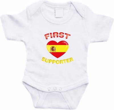 Wit First Spanje supporter rompertje baby - Babykleding 56