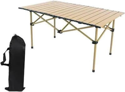 Opvouwbare Campingtafel - Klaptafel Buiten - Picknicken en Kamperen - Lichtgewicht Ontwerp - 95 cm - Kaki
