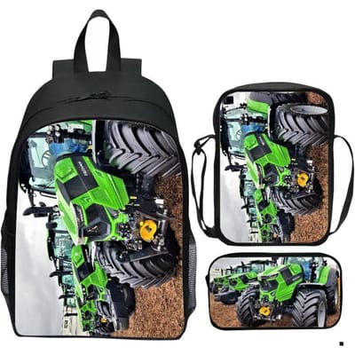 Mechanische printing tractor rugzak cartoon nieuwe high-end basisschool rugzak schoudertas etui 3 stuks Set