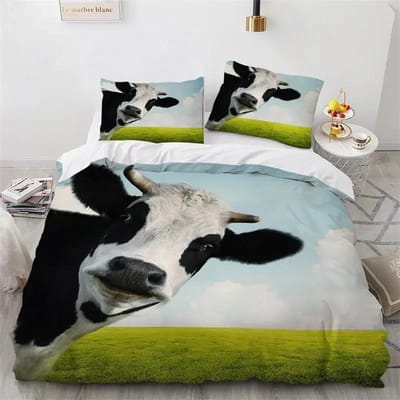 Boerderijdier Dekbedovertrek Hert Eland Beddengoedset Microvezel Koe Dekbedovertrek Volledig Eenpersoons Queen voor Kinderen Volwassen Tienerkamer Decor 70x133cm 2pcs