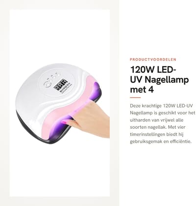 Dailygoods- Nagellamp 120 W - LED/UV-hardinglamp - 4 timers