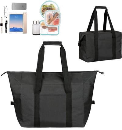 Vouwbare koel tas met isolatie voor picknick, lunch en strand - Grote capaciteit voor werk en school