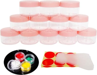 Kleine lege cosmeticajars 15g met schroefdeksel, ideaal voor make-up, oogschaduw en sieradenopslag - 12 stuks
