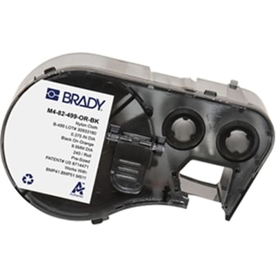 Brady M4-82-499-OR-BK nylonweefsel labels zwart op oranje | 9,53 mm x 9,53 mm (origineel)