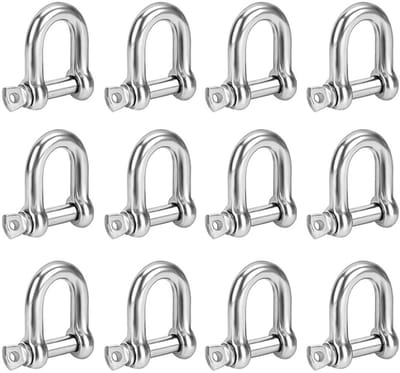 Roestvrijstalen Schakels - D-ring Ankers - Kabel Bevestigen - Corrosiebestendig Materiaal - M5 160kg - Zilverkleurig