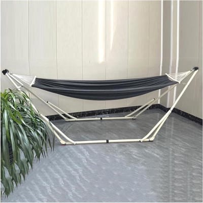 Hangmat Met Standaard - Schommelbed Bodem - Ontspannen Buiten - Inclusief Hangstoel - 150 kg Draagvermogen - Kleur 1