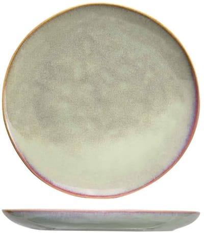 Cosy & Trendy Dinerborden Trentino Rond Groen & Roze - 4 Stuks Ø 27 cm Aardewerk - Vaatwasserbestendig