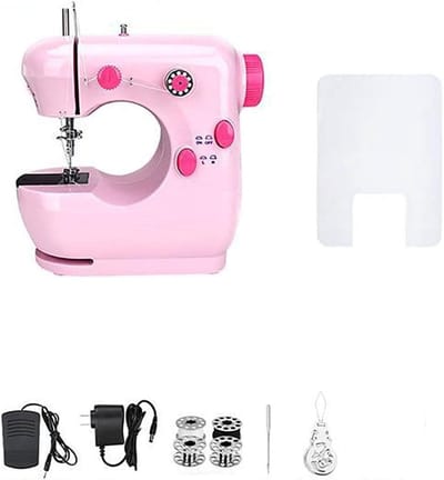 Elektrische naaimachine - Handmatig naaien - Kleding repareren - 12 steken - 6 lagen denim - Roze