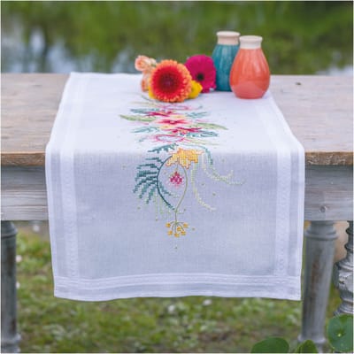 Vervaco - Loper kit - Tropische bloemen - PN-0199051 - Borduren - Borduurpakket - Borduurpakket volwassenen - Borduurpakket kind