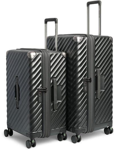 CarryOn Trunk Kofferset – 2-delig – M+L – Harde Trolley – TSA-slot – 4 Wielen – Met Expander – Zwart