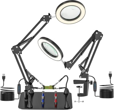 Vergrootglas met Licht en Standaard - Verstelbare LED Loep voor Solderen en Knutselen
