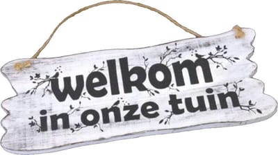Wandborden Hout Spreukbord Spreuken “ Welkom in onze tuin ”  Woondecoratie Cadeau Verjaardag