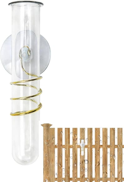 Regenmeter - Weerinstrument Buiten - Nauwkeurig Meten - Zuignap Montage - 14 cm - Transparant