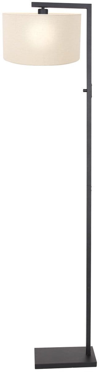 Zwarte Vloerlamp Stang 8218ZW met schakelaar, Hoogte 160cm, Metaal en Textiel, Modern, Steinhauer