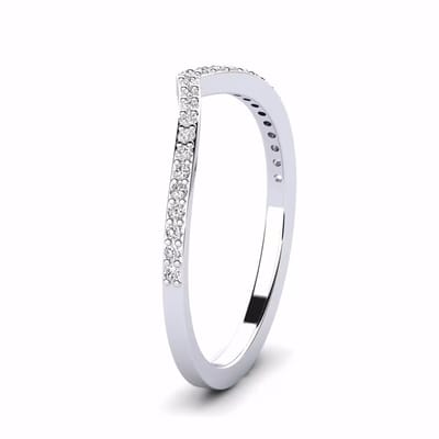 Zilver V ring - Zilveren V-ring met zirkonia - Echte zilveren ring v-shape - Dames V-ring van echte zilver - Amona Jewelry