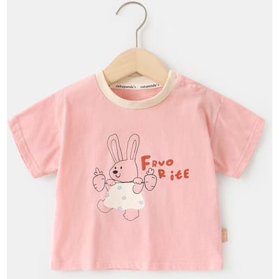 Babykleding Casual T-shirts met korte mouwen Zomerkleding Jongens Meisjes Baby Kinderen Kinderen Zomer Tops met halve mouwen 120cm beige