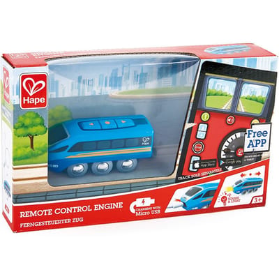 Hape Bestuurbare Trein met Bluetooth App – Houten Treinset Locomotief voor Kinderen vanaf 3 Jaar