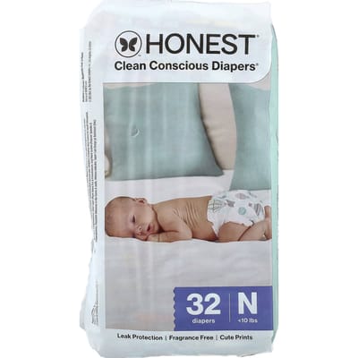 The Honest Company, Clean Conscious Diapers® Newborn, Onder 10lb, Het Beste van Alles, 32 Luiers gray