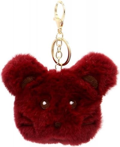 Sleutelhanger Fluffy Muis - 10x8x3 cm - Bordeaux