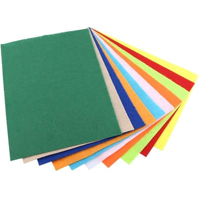 10 stuks Gemengde Willekeurige Kleuren Non-woven Stof Vierkant Viltvel Voor Naaien Knutselen DIY 20*30cm blue