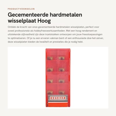 Dailygoods- Wisselplaat hoog rendement - Gecementeerd hardmetalen inzetstuk - 10 stuks - Slijtvast - Geschikt voor freesmachines - Inclusief opbergdoos - Snijplaat