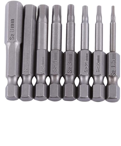 Dailygoody - Magnetische Hex Head Schroevendraaier Bits - 8 Stuks - 50mm - S2 Hex Shank - Geschikt voor Elektrische Schroevendraaiers - H1.5 t/m H8