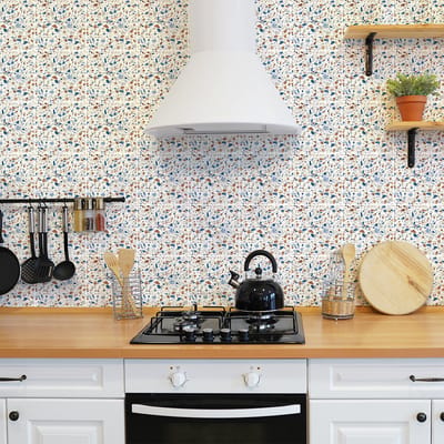 Zelfklevende tegelmuurstickers voor keuken en badkamer - 30 Romeo Terrazzo tegelstickers - 30 stickers 20x20cm