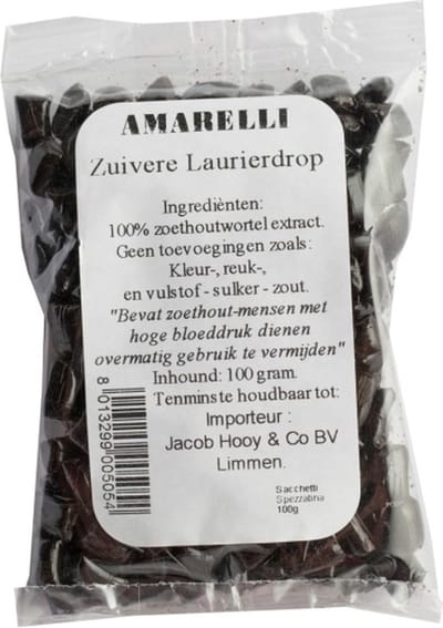 Amarelli Laurierdrop zakje brokjes 100 Gram