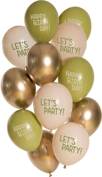 Folat - Ballonnen Golden Olive (12 stuks - 33 cm)