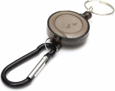 Scoby - Uittrekbare Sleutelhangerclip - Broekclip met Draadrol - Retractable Key Holder - Geschikt voor Pasjes en Sleutels - Compact Formaat - Zwart