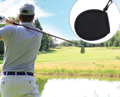 *** Clip on Golfbalwasser in Zwart - Ideaal voor het Schoonmaken van Golfballen - Handige Golfaccessoire - Golfbal Reiniger - van Heble® ***