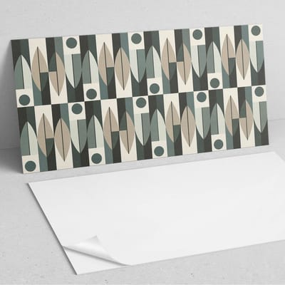 Coloray Wandpanelen Zelfklevend - Abstract geometrisch patroon PVC Wandpaneel - 100 cm x 50 cm - Grijs Wandbekleding Zelfklevend - 1 stuk - Mozaïeken Wandpanelen Zelfklevend - Keuken Wandpanelen - Wandpanelen Badkamer