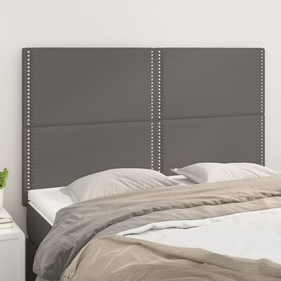 vidaXL Hoofdbord grijs 144x5x118/128 cm kunstleer