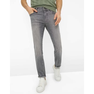 Brax Heren Jeans  Style CHUCK SILVER GREY USED, denim lichtgrijs, maat 34/32