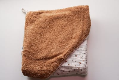 Baby-inbakerdoek met tutdoekjes-mosterdgeel met bloemetje-80x85 cm-handgemaakt- (Sweet baby Bedstraw)