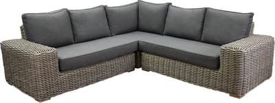 Queen hoek loungeset 3 delig grijs wicker