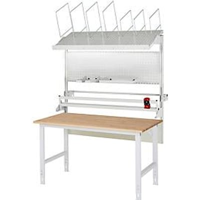 Rau verpakkingstafelsysteem 05 Werktafel serie Tom, B 1500 x D 1000 x H 760-1080 mm, massief beukenhouten blad, tot 500 kg